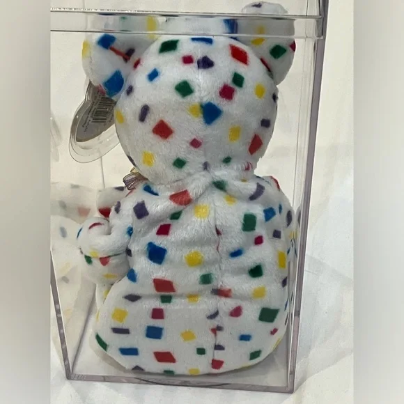 Ty 2K Millenium Beanie Buddy Red & Blue Stuffed Animal Plush Bear mint condition - Picture 10 of 11